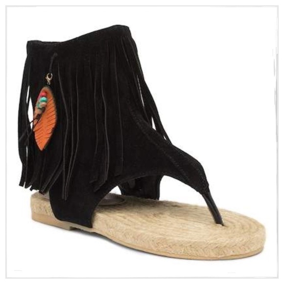 Jacobies Beverly Hills Roco Fringe Boho Sandals - Picture 3 of 4